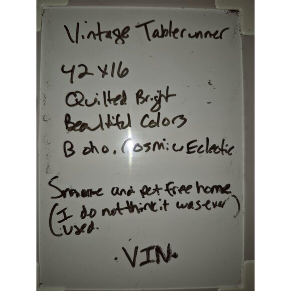 Handmade Quilted Table Runner With Diamond Pattern Floral Design - Picture 8 of 8